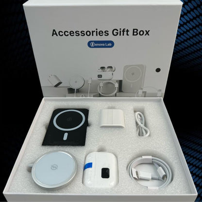 ARTCYBER 6-In-1 Charging Kit: Fast Charge, Magnetic Power Bank, Wireless Charger, Type-C to Fast Charging Cable, Adapter & Audio Support, Compact & Portable. Headset Device