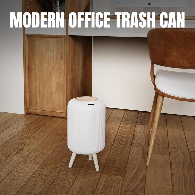 Motion Sensor Modern Office Trash Can, Touchless round Nordic Trash Can, Motion Sensor Garbage Can for Bathroom, Bedroom, 3 Gallon, White