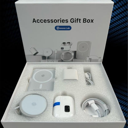 ARTCYBER 6-In-1 Charging Kit: Fast Charge, Magnetic Power Bank, Wireless Charger, Type-C to Fast Charging Cable, Adapter & Audio Support, Compact & Portable. Headset Device