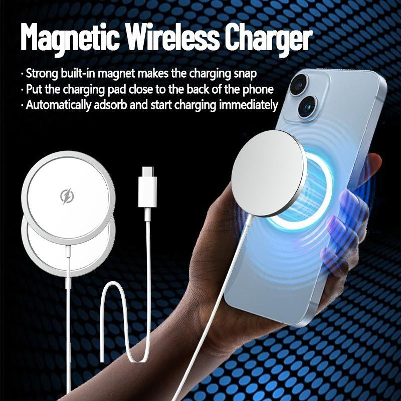 ARTCYBER 6-In-1 Charging Kit: Fast Charge, Magnetic Power Bank, Wireless Charger, Type-C to Fast Charging Cable, Adapter & Audio Support, Compact & Portable. Headset Device
